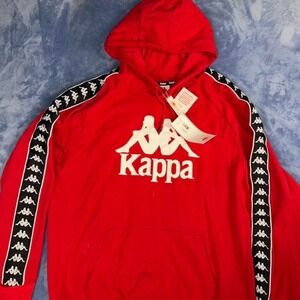 Kappa red hoodie with white and black accents Size: XXL